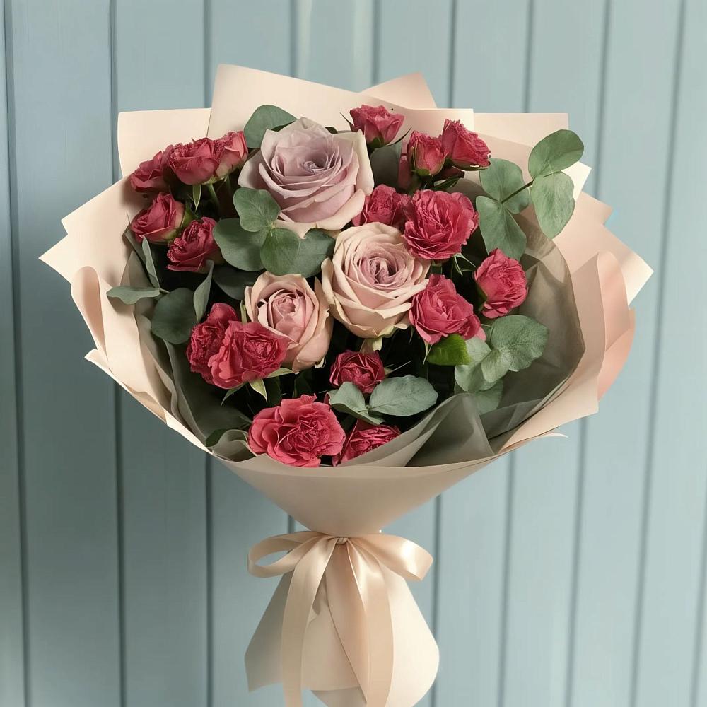 Букет цветов из: Гвоздики и Розы в Онгудай