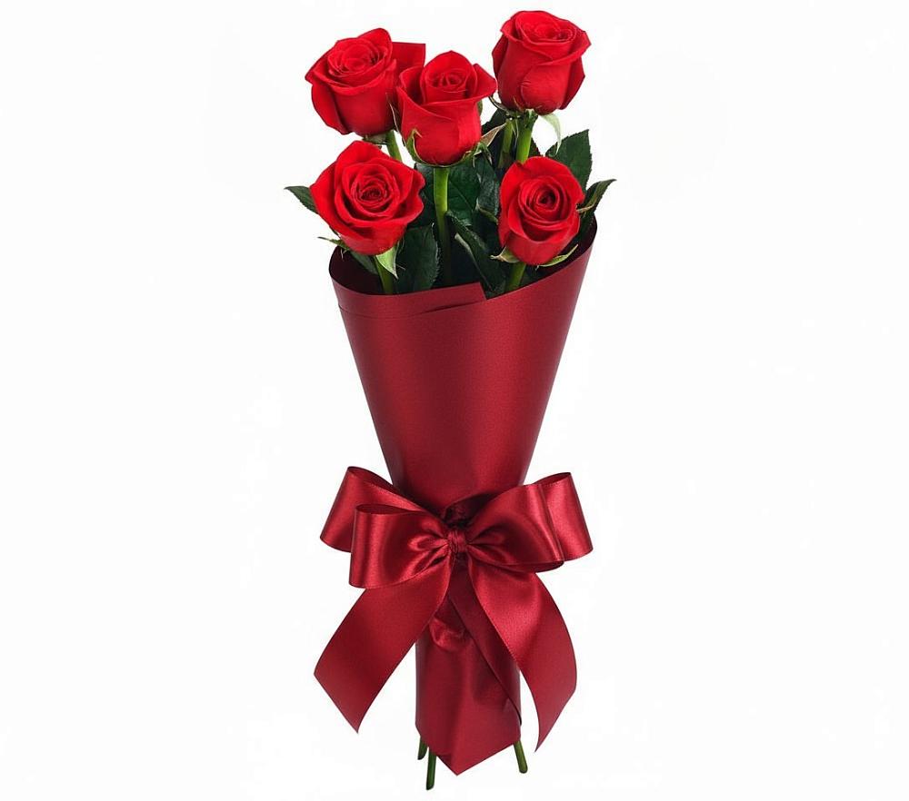 Букет 5 Красных роз Эдлесс Лав в Онгудай
