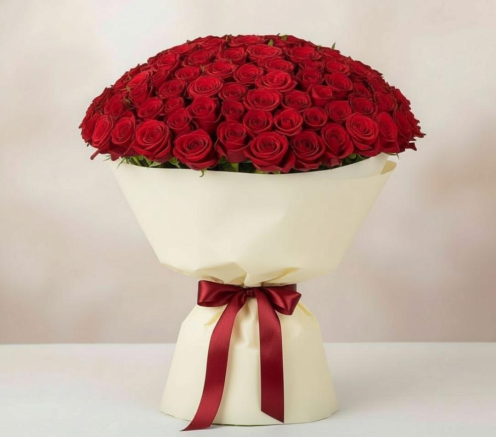 Букет 101 Красная роза Милано в Онгудай