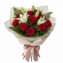 Букет цветов из:  Лилии и Розы в Онгудай