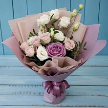 Букет цветов из:  Розы и Лизиантусы в Онгудай