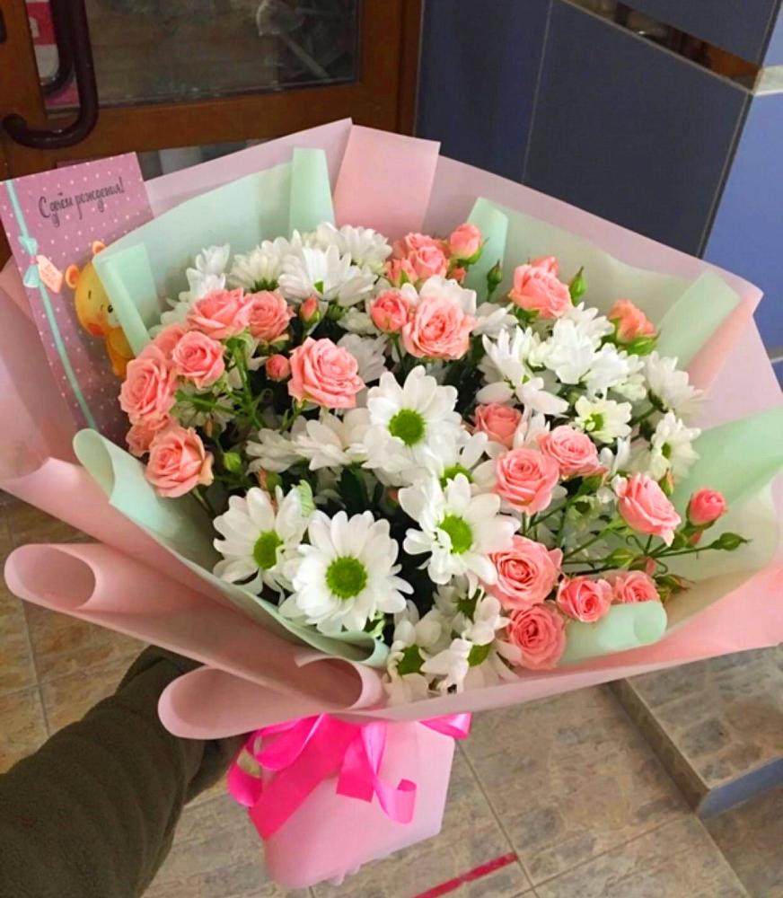 Букет цветов из: Розы и Хризантемы в Онгудай