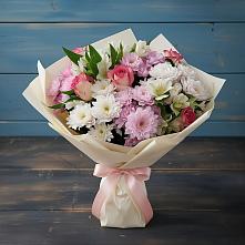 Букет цветов из:  Хризантемы, Альстромерии и Розы в Онгудай