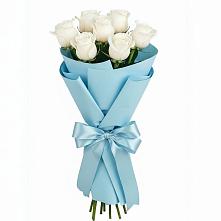 Букет 7 белых роз Проуд в Онгудай