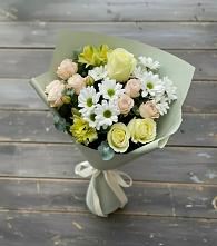 Букет цветов из:  Альстромерии, Розы и Хризантемы в Онгудай