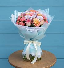 Букет цветов из:  Хризантемы и Розы в Онгудай