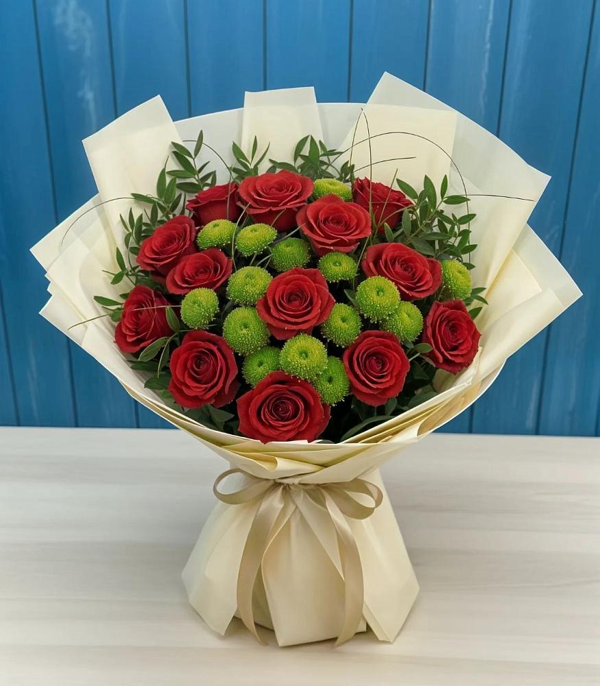 Букет цветов из: Розы и Хризантемы в Онгудай