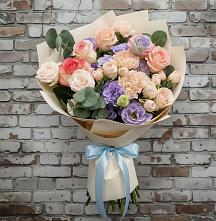 Букет цветов из:  Розы, Лизиантусы и Гвоздики в Онгудай